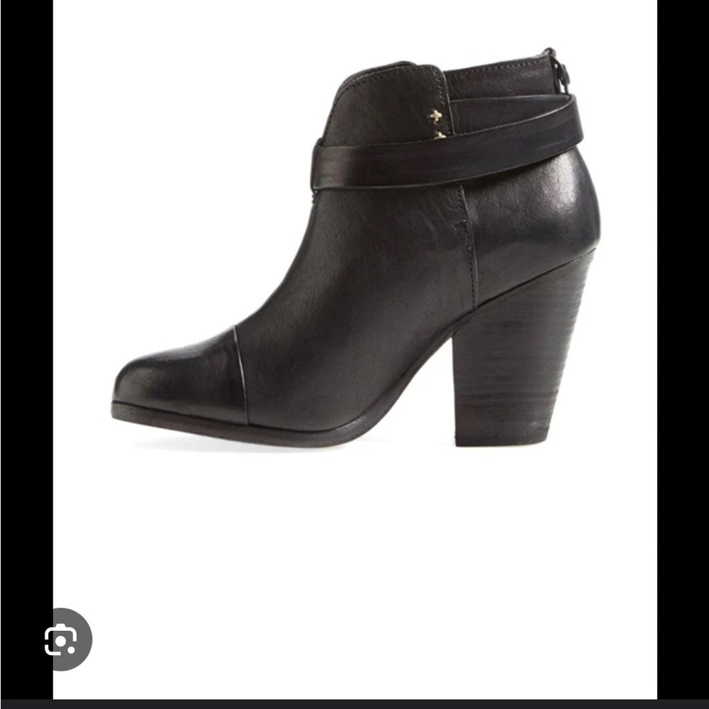 rag & bone Harlow Black Leather Ankle Boots